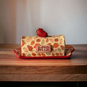 Strawberry butter dish